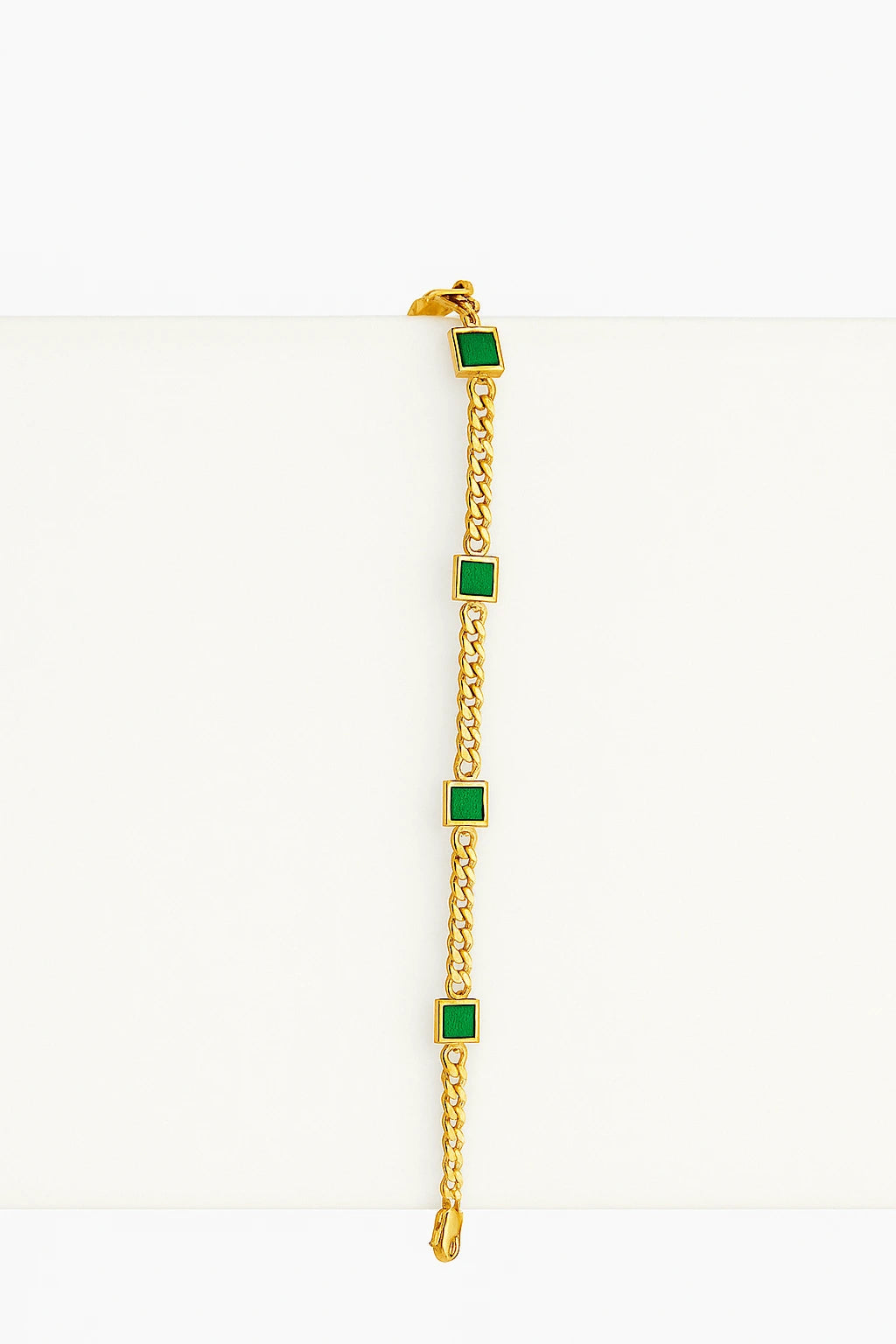 Gold Bracelet with Emerald Accents