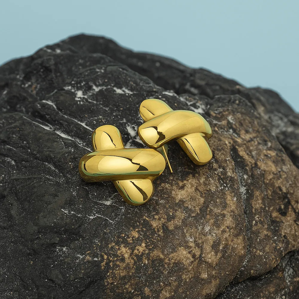 Golden Crossover Studs