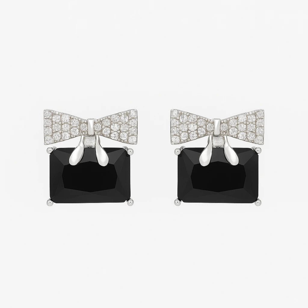 Midnight Bow Earrings