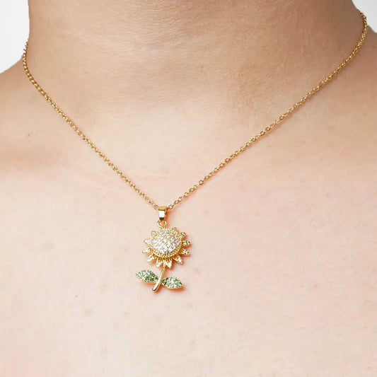 Gold Plated Sunflower Pendant Neckpiece