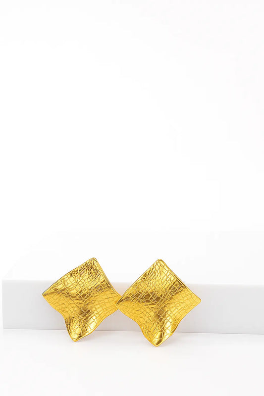 Gold Textured Earring