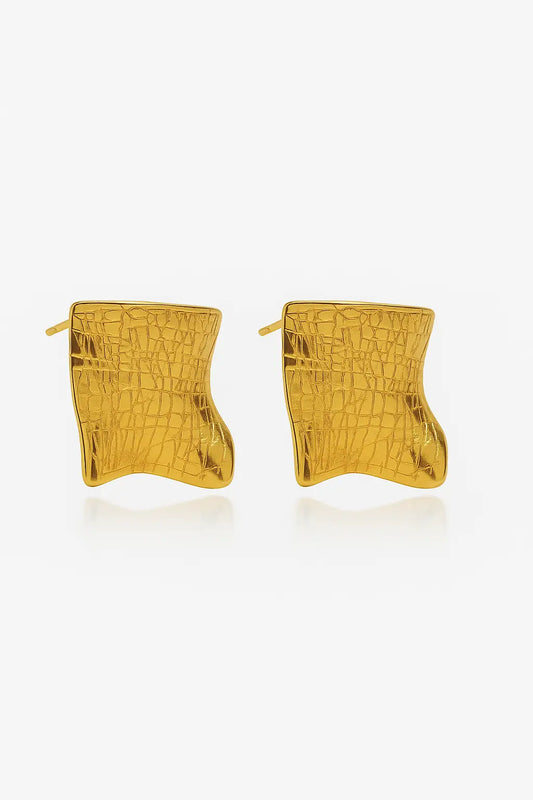 Gold Textured Earring