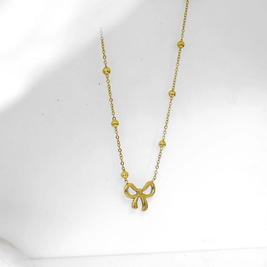 Graceful Bow Charm Neckpiece